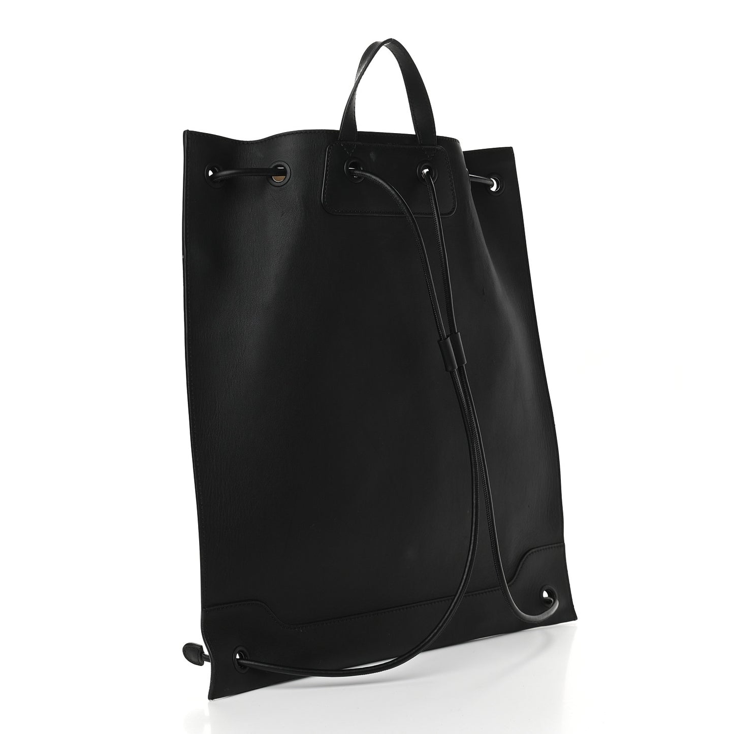 Soft Calfskin Graffiti Drawstring Backpack Black