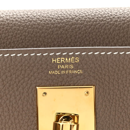 Hermes Togo Kelly Retourne 28 Etoupe 6 of 13