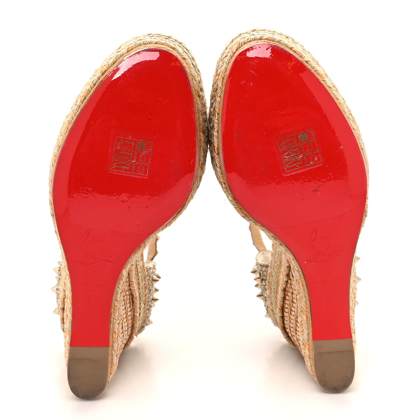 Nappa Madmonica 120 Wedge Sandals 37 Gold Silver