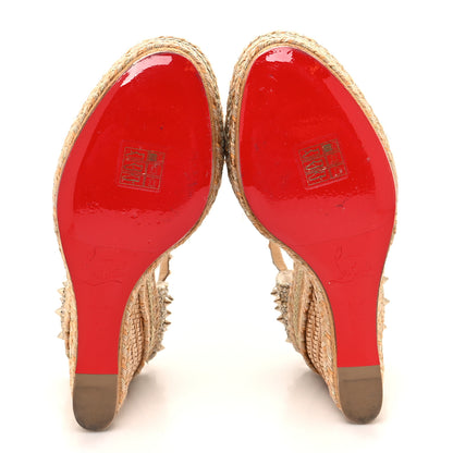Christian Louboutin Nappa Madmonica 120 Wedge Sandals 37 Gold Silver 5 of 8