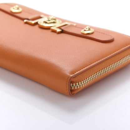 Versace Calfskin Tribute Zip Around Wallet Orange 7 of 9