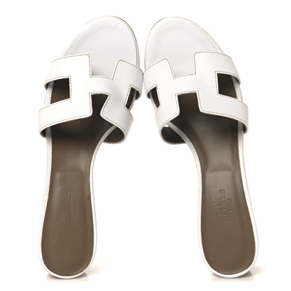 Hermes Calfskin Oasis Sandals 40.5 White 2 of 9