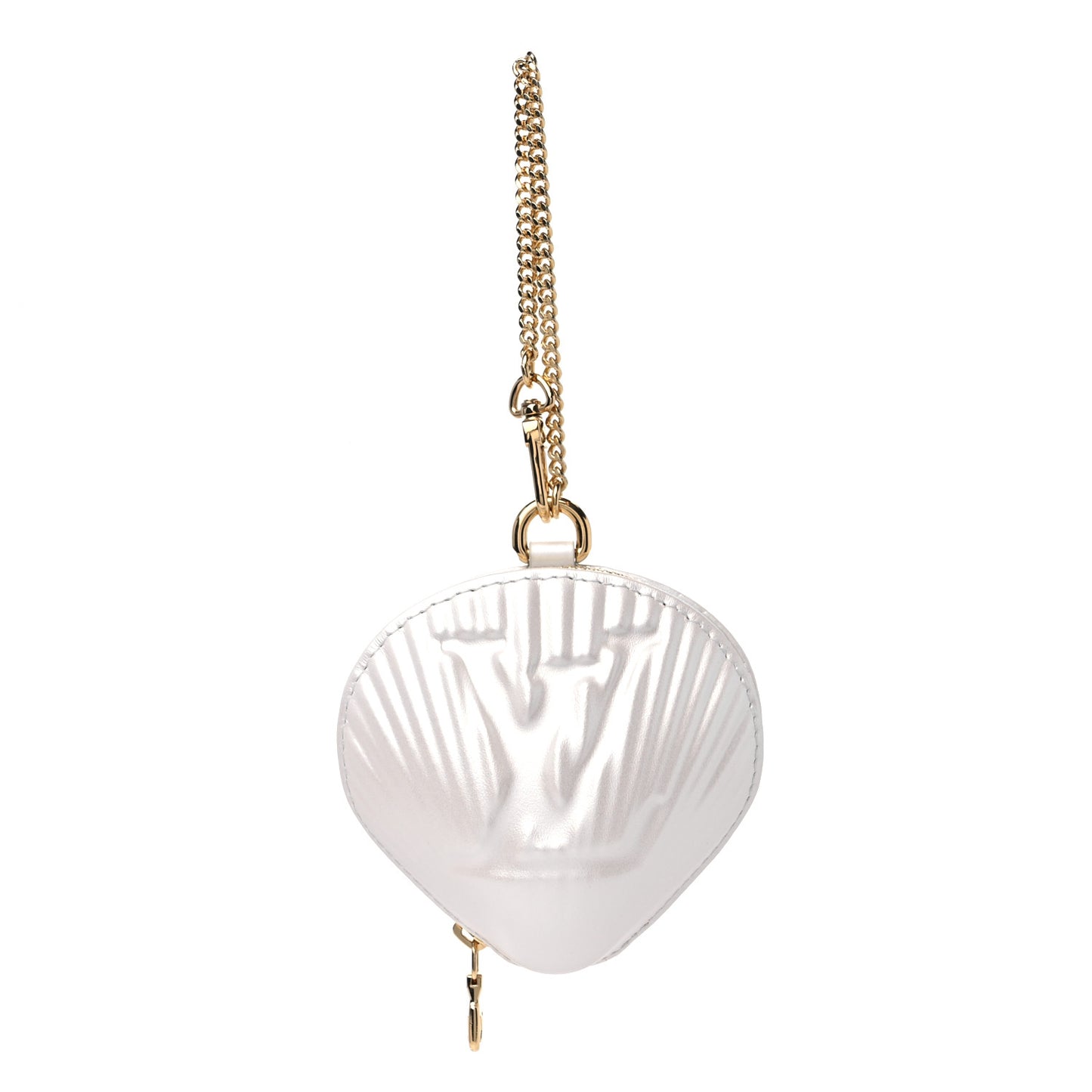 Cowhide By The Pool Shell Coin Purse White