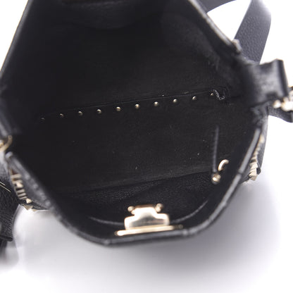 Valentino Garavani Pebbled Calfskin Mini Rockstud Flip-Lock Messenger Bag Black 5 of 11