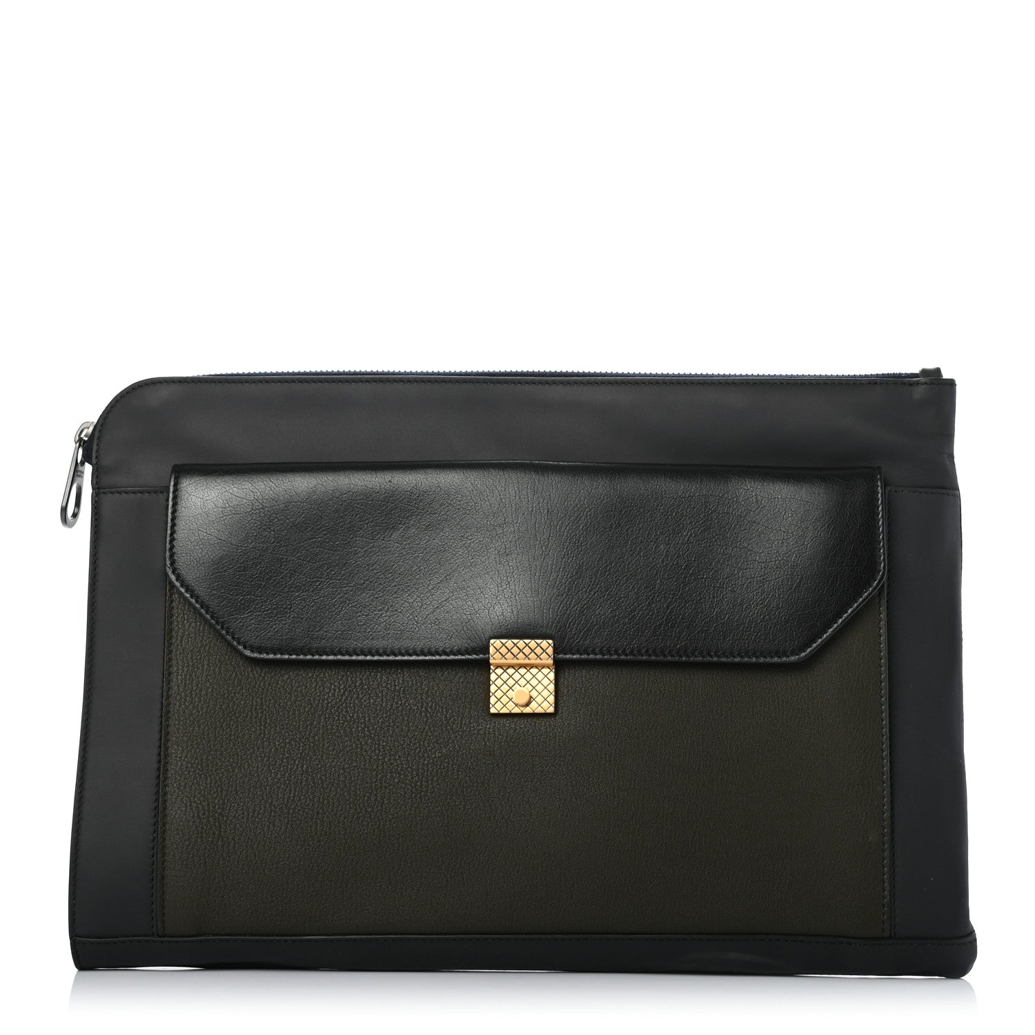 Bottega Veneta Nappa Zip Pouch Green Black 1 of 7