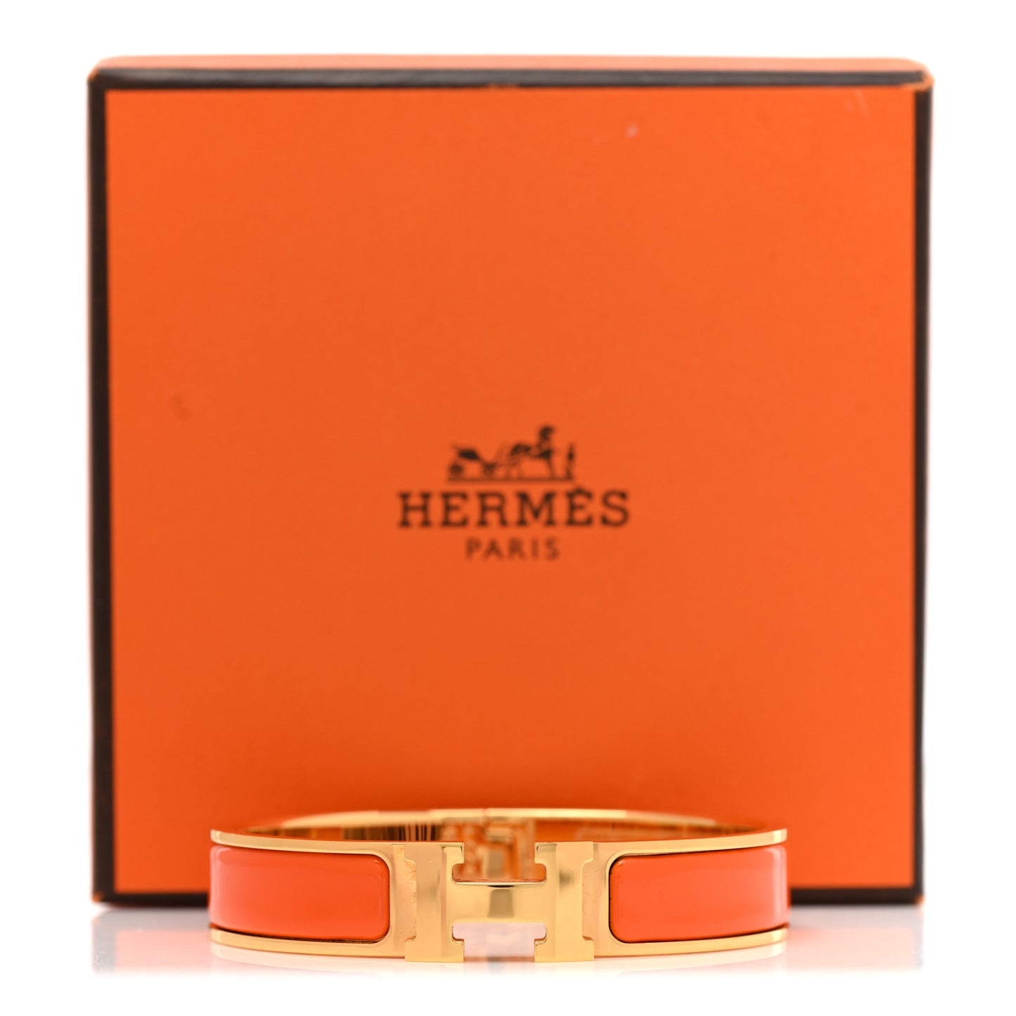 Enamel Narrow Clic Clac H Bracelet PM Orange