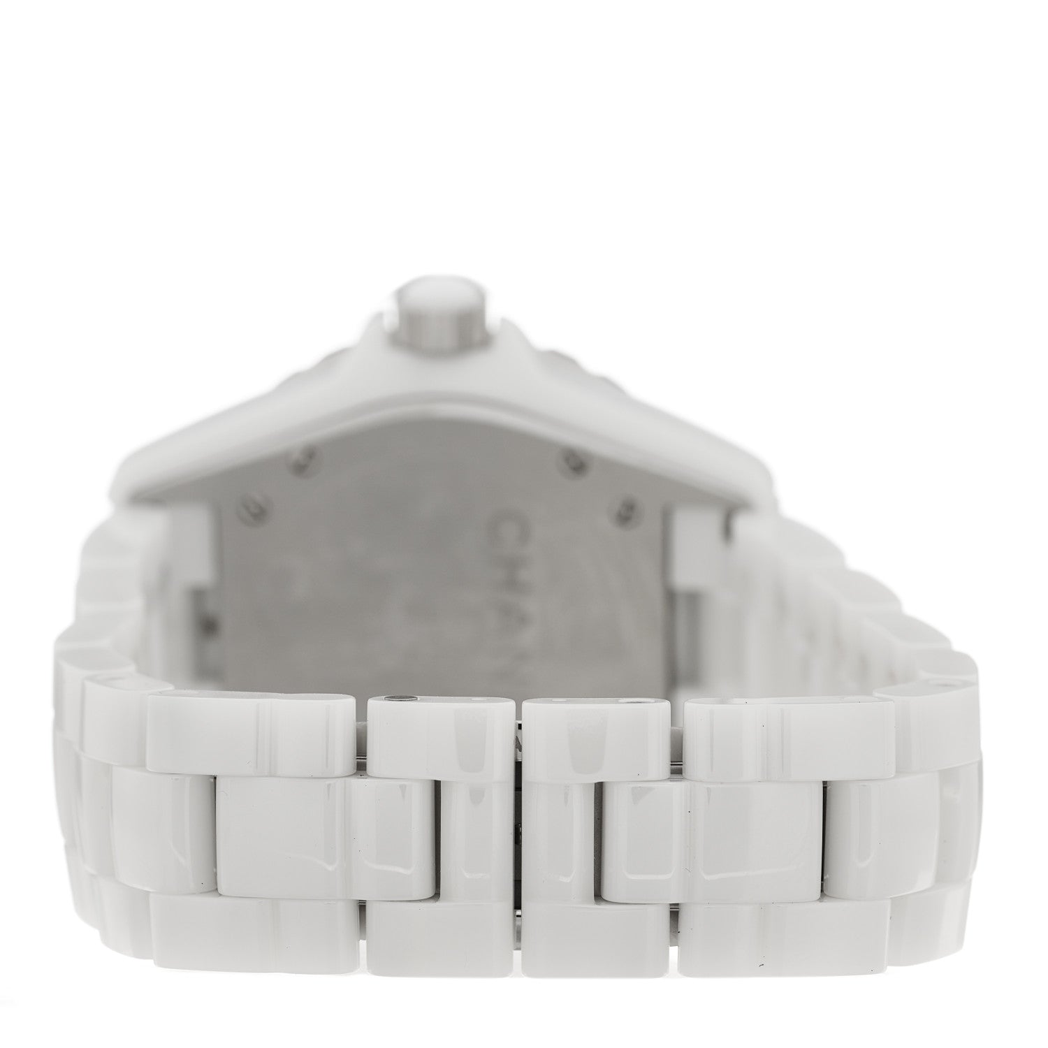 Chanel Stainless Steel Ceramic Diamond 38mm J12 Automatic Watch White 3 of 4
