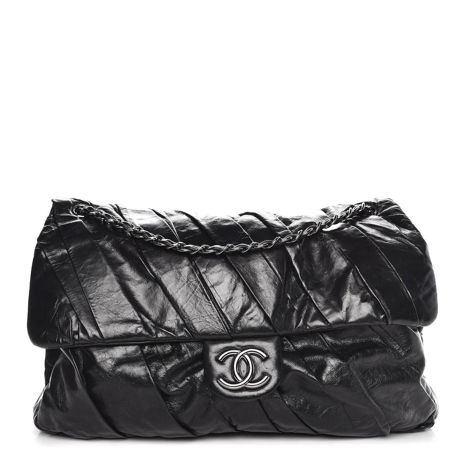 Chanel Glazed Calfskin Twisted Maxi Flap Black 1 of 13