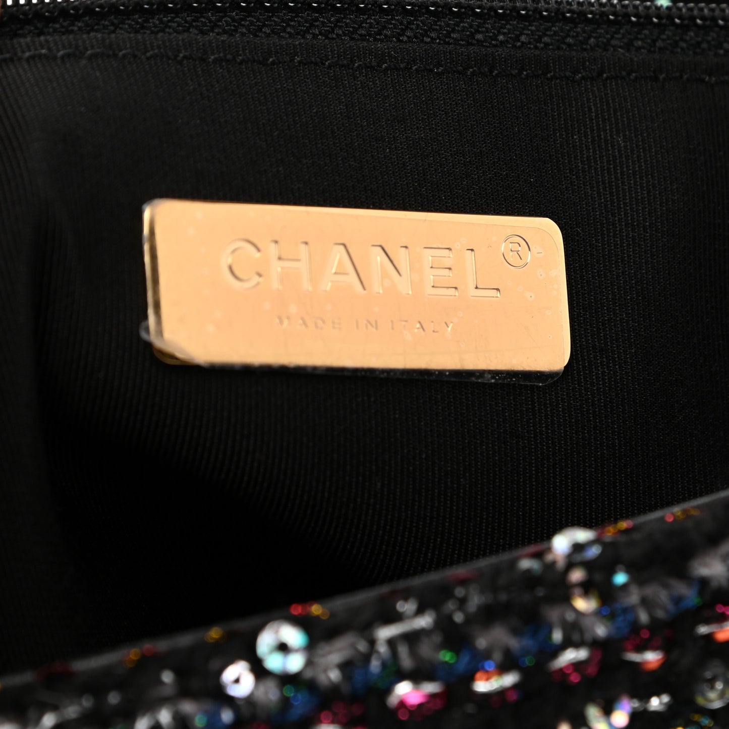 Tweed Sequin Quilted Large Chanel 19 Flap Black Multicolor