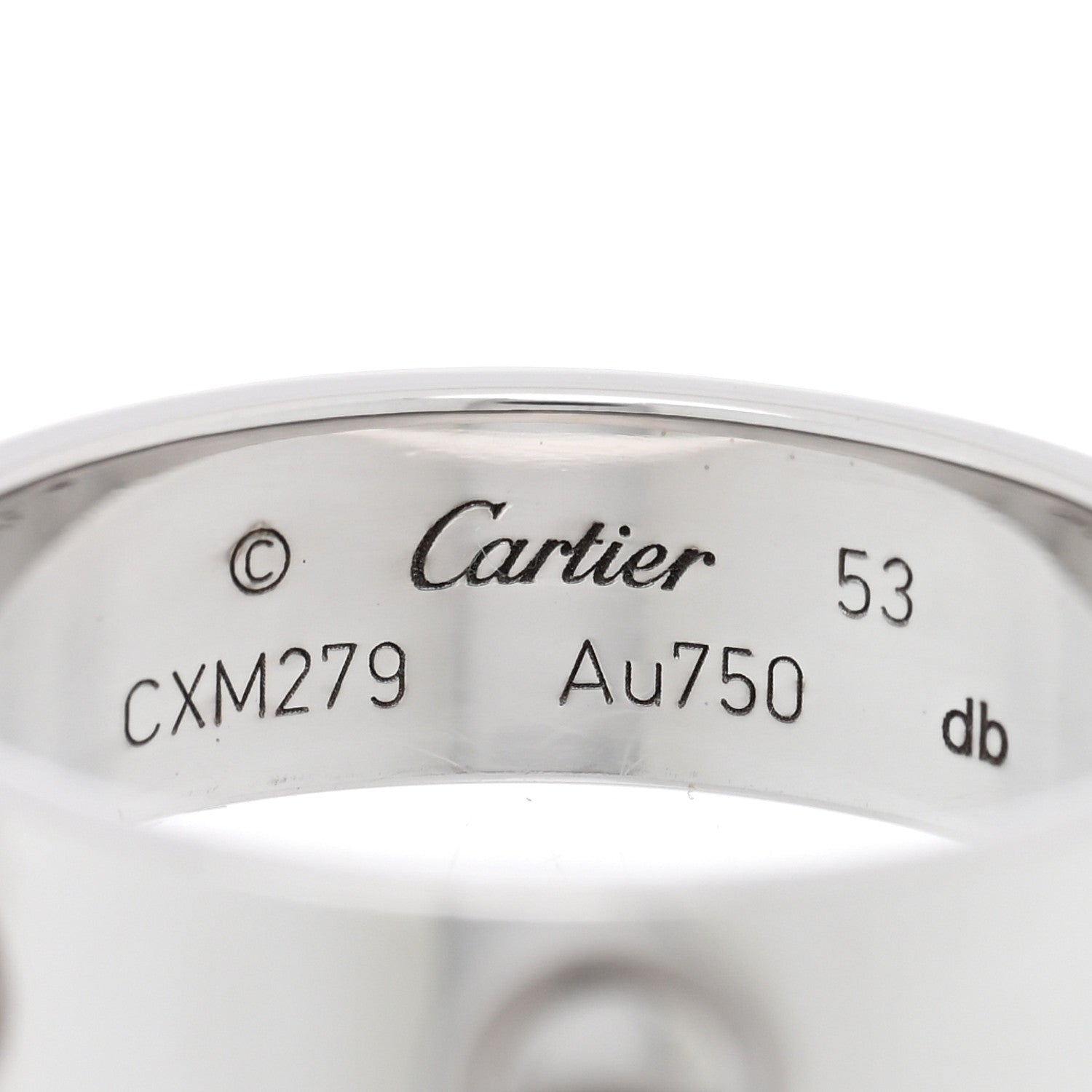 Cartier 18K White Gold 5.5mm LOVE Ring 53 6.5 4 of 4