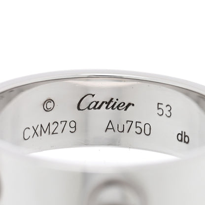 Cartier 18K White Gold 5.5mm LOVE Ring 53 6.5 4 of 4