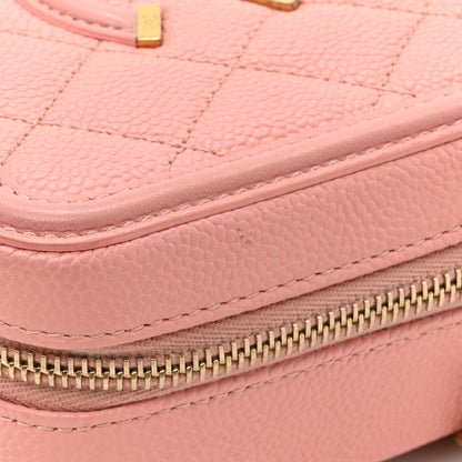 Chanel Caviar Quilted Small CC Filigree Vanity Case Rose Pink 14 of 14