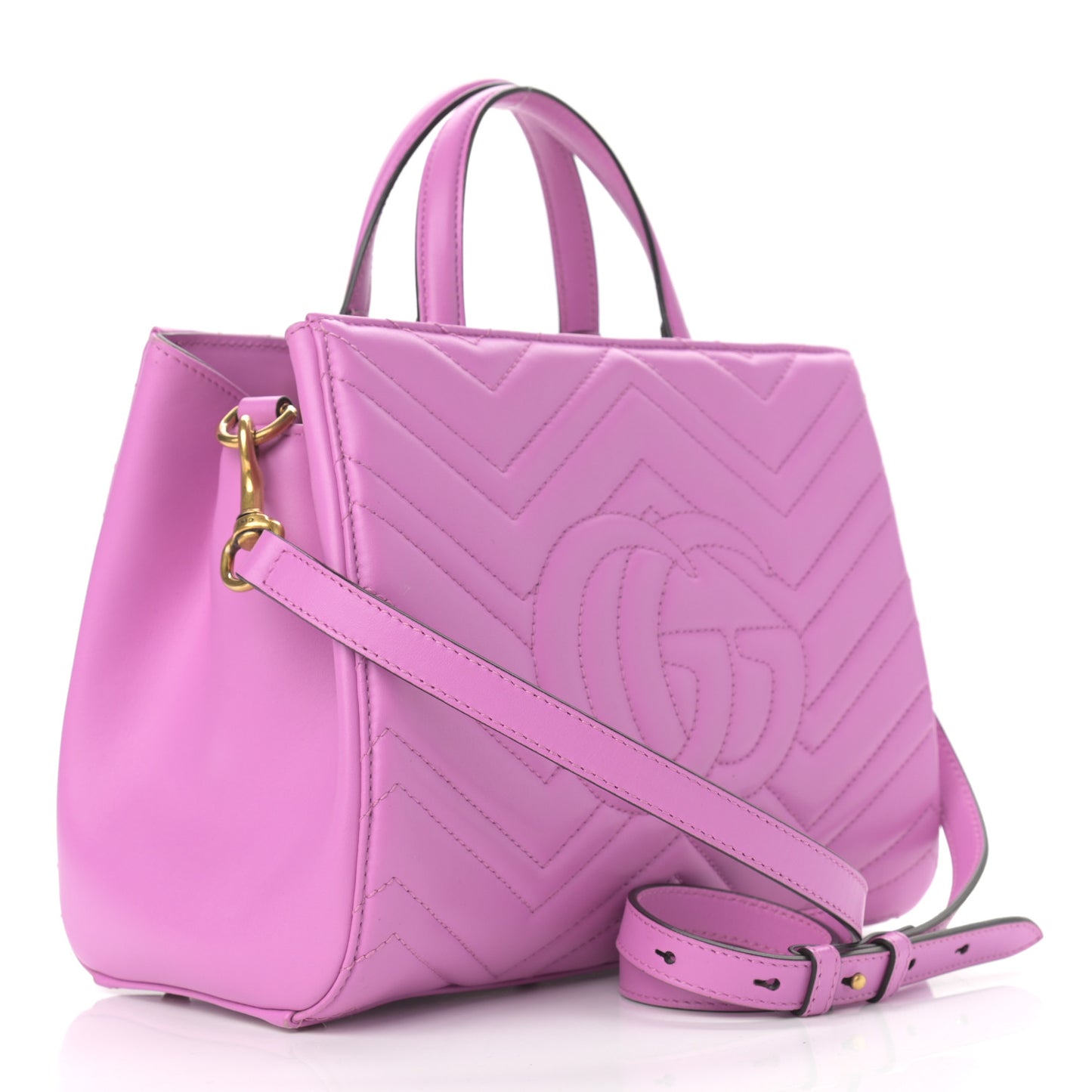 Calfskin Matelasse Small GG Marmont Tote Candy Mousse