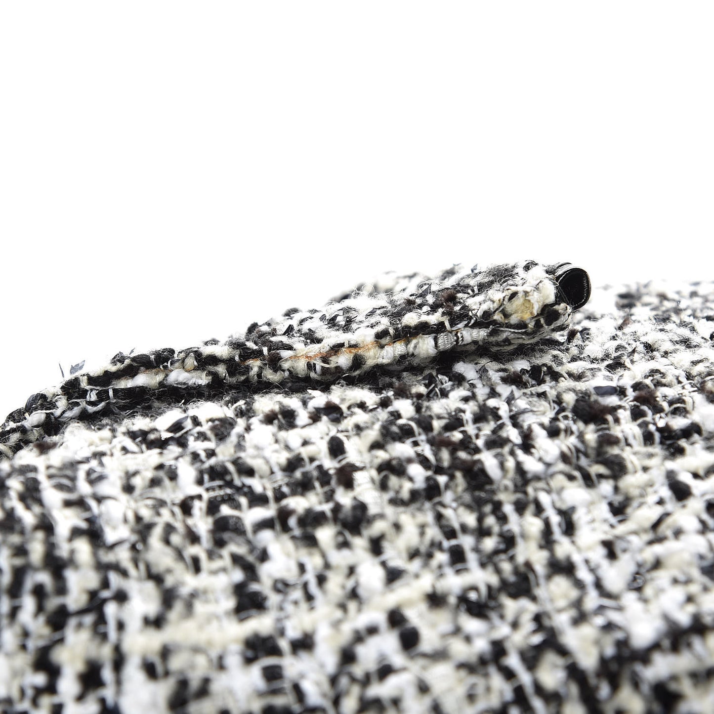 Tweed Calfskin Manta Clutch Black White