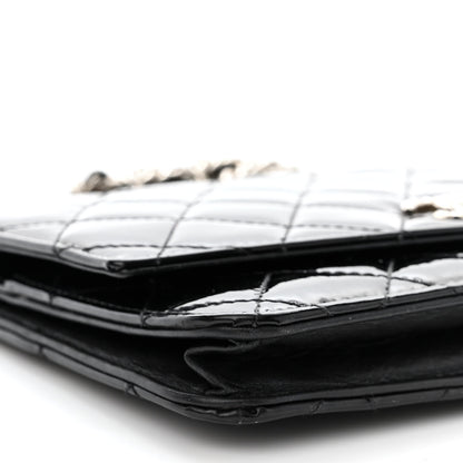 Chanel Patent Quilted Brilliant Wallet On Chain WOC Black 12 of 13