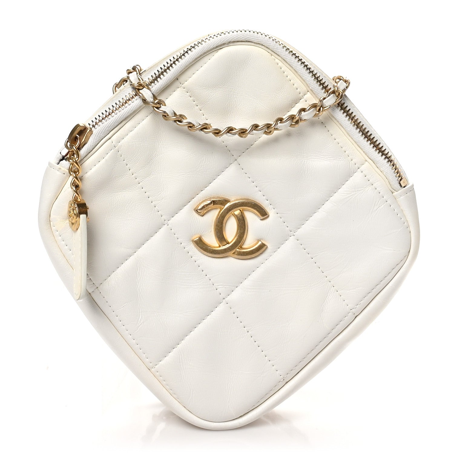 Chanel Lambskin Quilted Diamond Clutch With Chain White 1 of 10