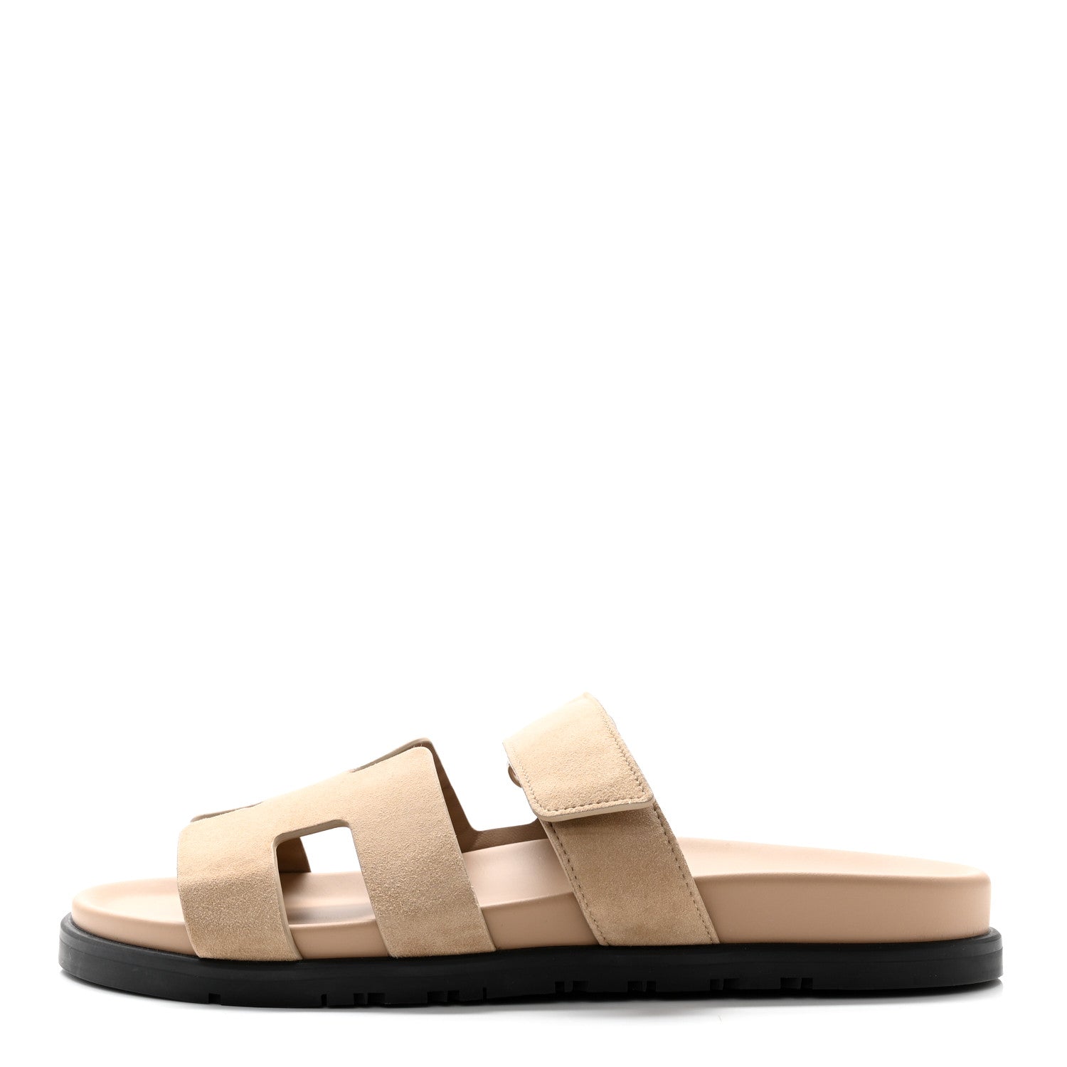 Hermes Suede Goatskin Womens Chypre Sandals 39 Beige Argile 1 of 16