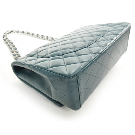 Lambskin Quilted Maxi Flap Turquoise