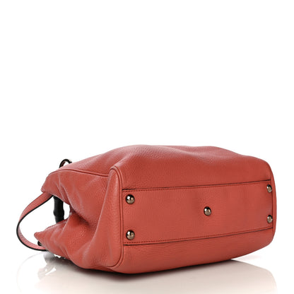 Gucci Calfskin Small Bamboo Shopper Tote Light Red 4 of 11
