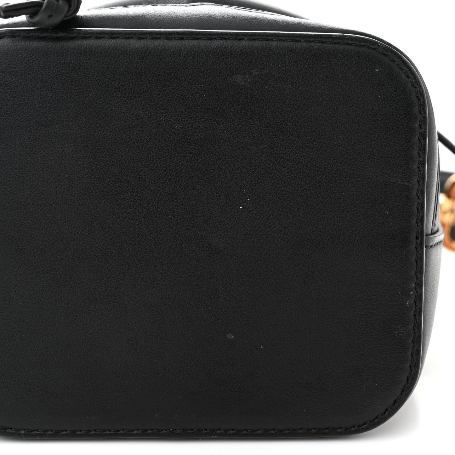 Vitello Century F is Fendi Eyebrow Monster Eyes Embossed Mini Mon Tresor Bucket Bag Black