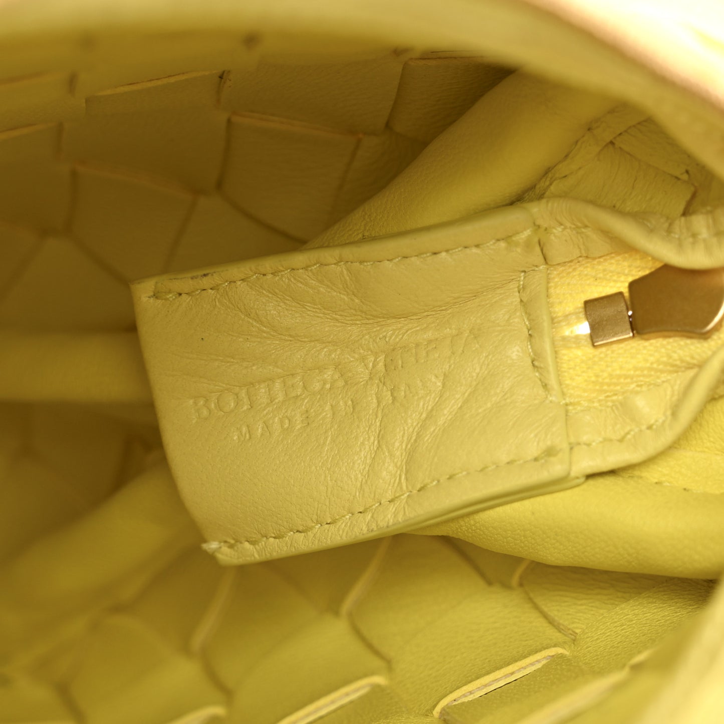 Nappa Intrecciato Mini Loop Camera Bag Yellow