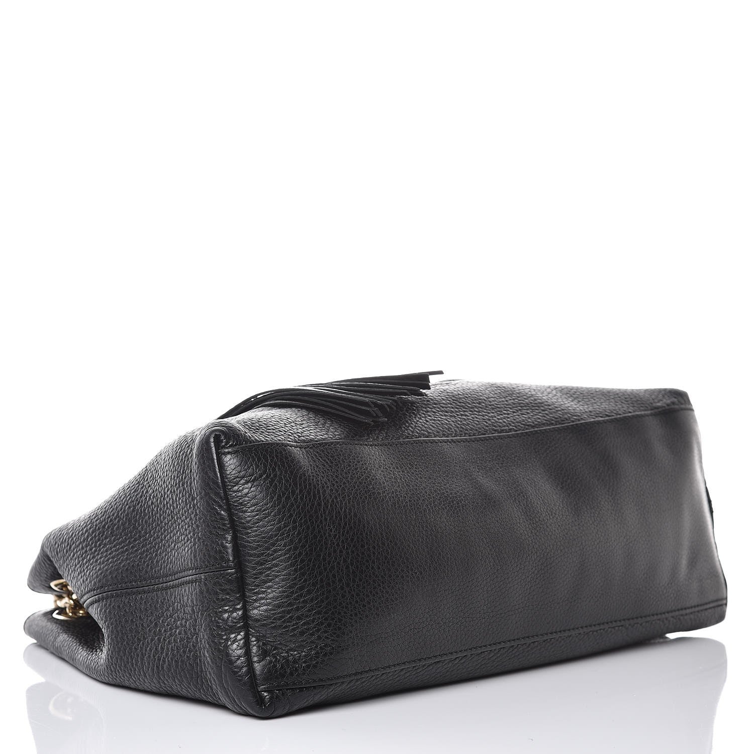 Gucci Pebbled Calfskin Medium Soho Chain Shoulder Bag Black 4 of 9