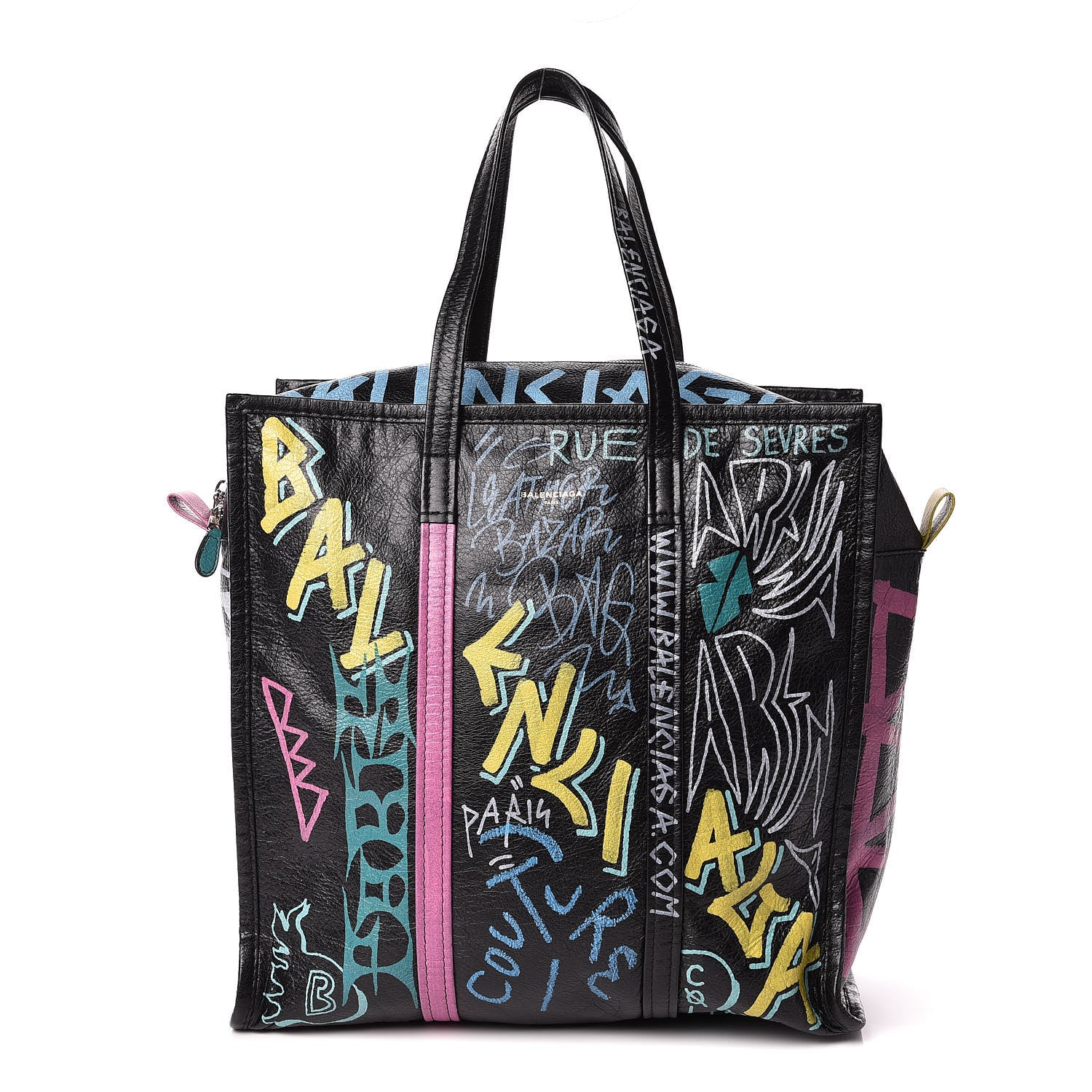 Balenciaga Agneau Arena Graffiti All Over Medium Bazar Shopper Tote Black Multicolor 1 of 9