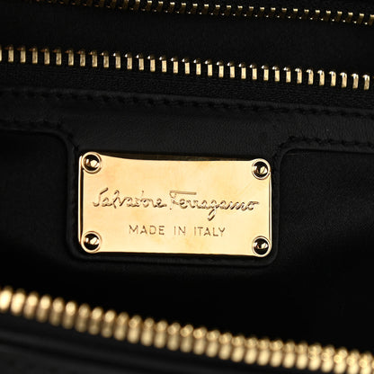 Salvatore Ferragamo Calfskin Fiamma Bag Black 6 of 10