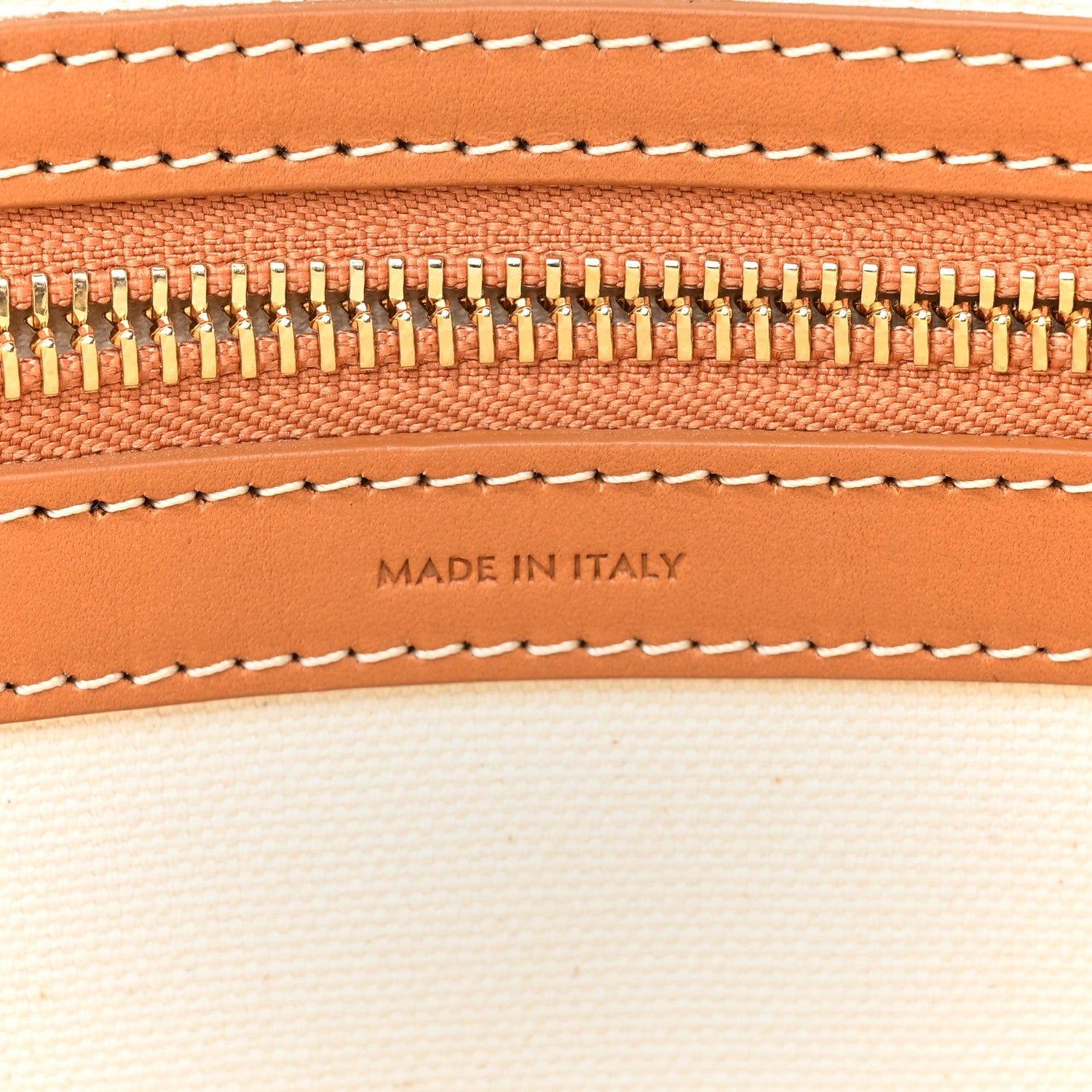 Celine Canvas Calfskin Logo Print Horizontal Cabas Natural Tan 6 of 13