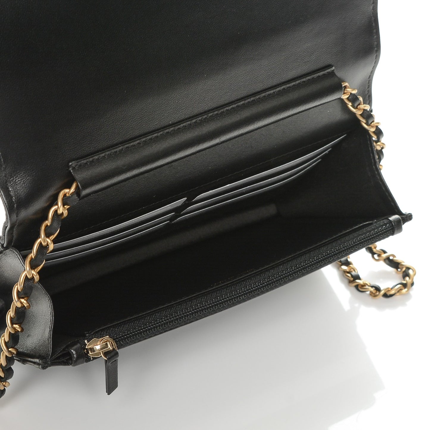 Velvet Quilted Wallet On Chain WOC Black