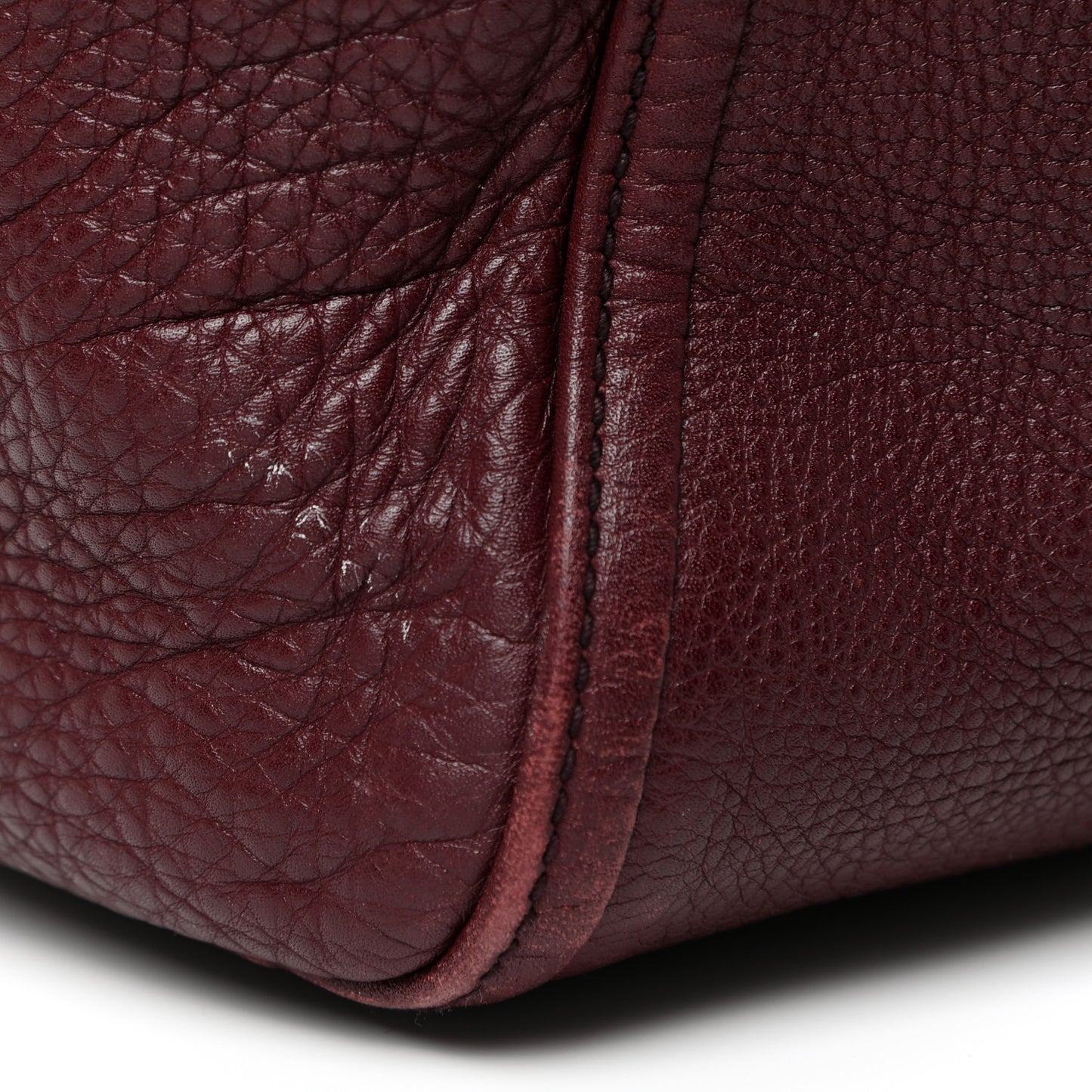 Pebbled Calfskin Medium Soho Shoulder Bag Bordeaux