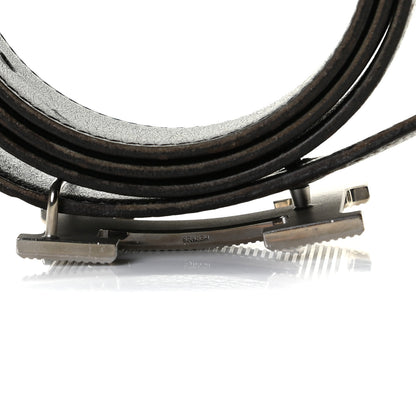Hermes Togo Box 32mm Strie H Belt 90 Black Chocolate 5 of 5