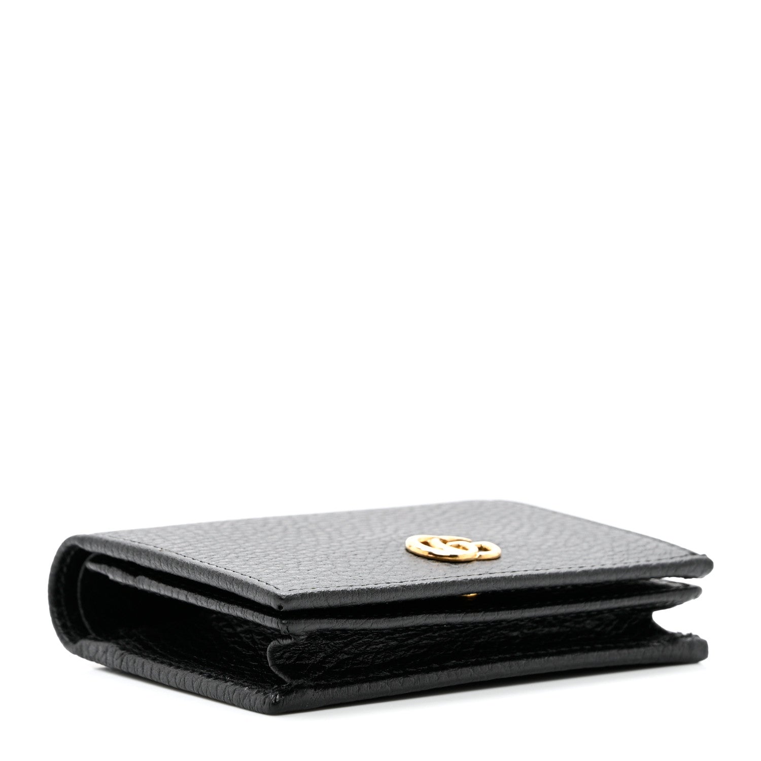 Gucci Pebbled Calfskin GG Marmont Card Case Black 4 of 6