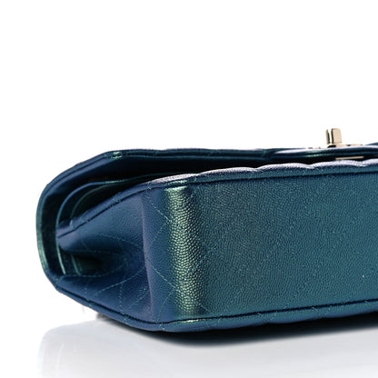 Chanel Iridescent Caviar Quilted Medium Double Flap Green 8 of 10