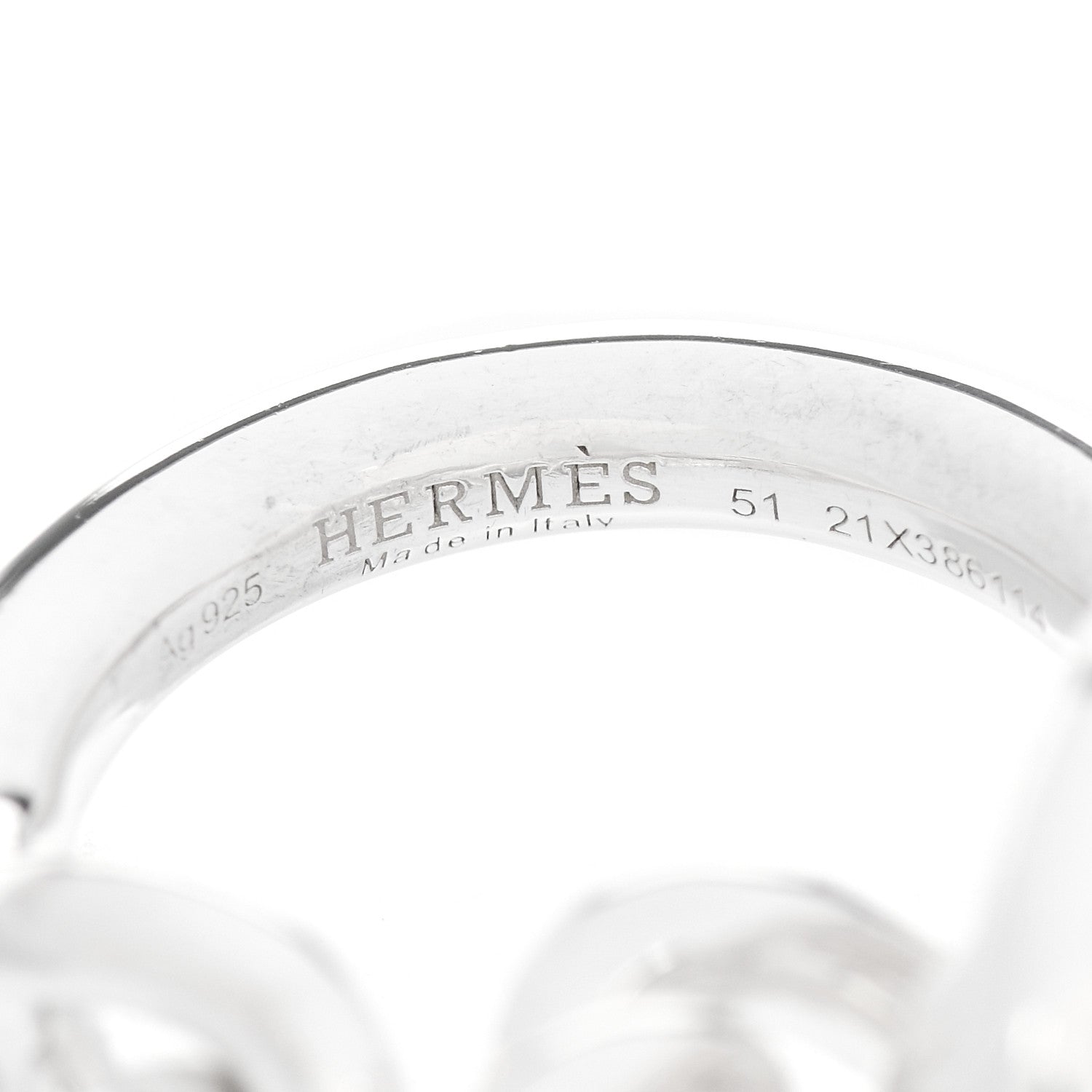 Hermes Sterling Silver GM Croisette Ring 51 5.75 3 of 5