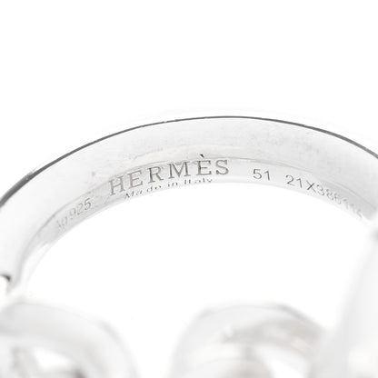 Hermes Sterling Silver GM Croisette Ring 51 5.75 3 of 5