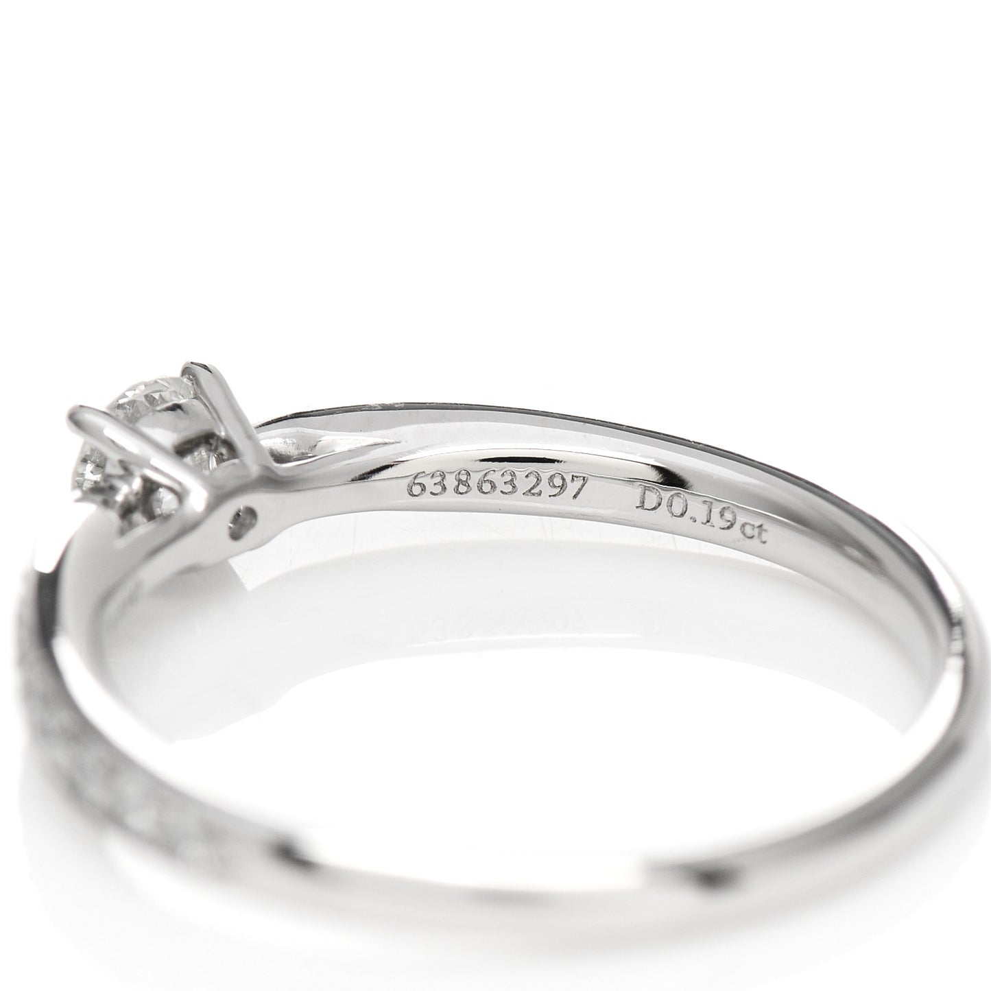 Platinum Diamond .19ct Round Brilliant Harmony Engagement Ring 49 4.75