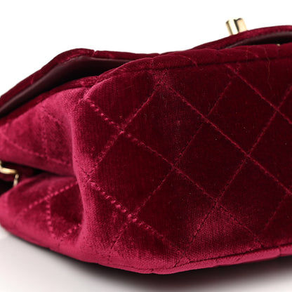 Chanel Velvet Quilted Mini Square Flap Burgundy 9 of 13