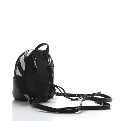 MCM Calfskin Striped X-Mini Roboter Mixed-Media Backpack Black White Multicolor 2 of 8