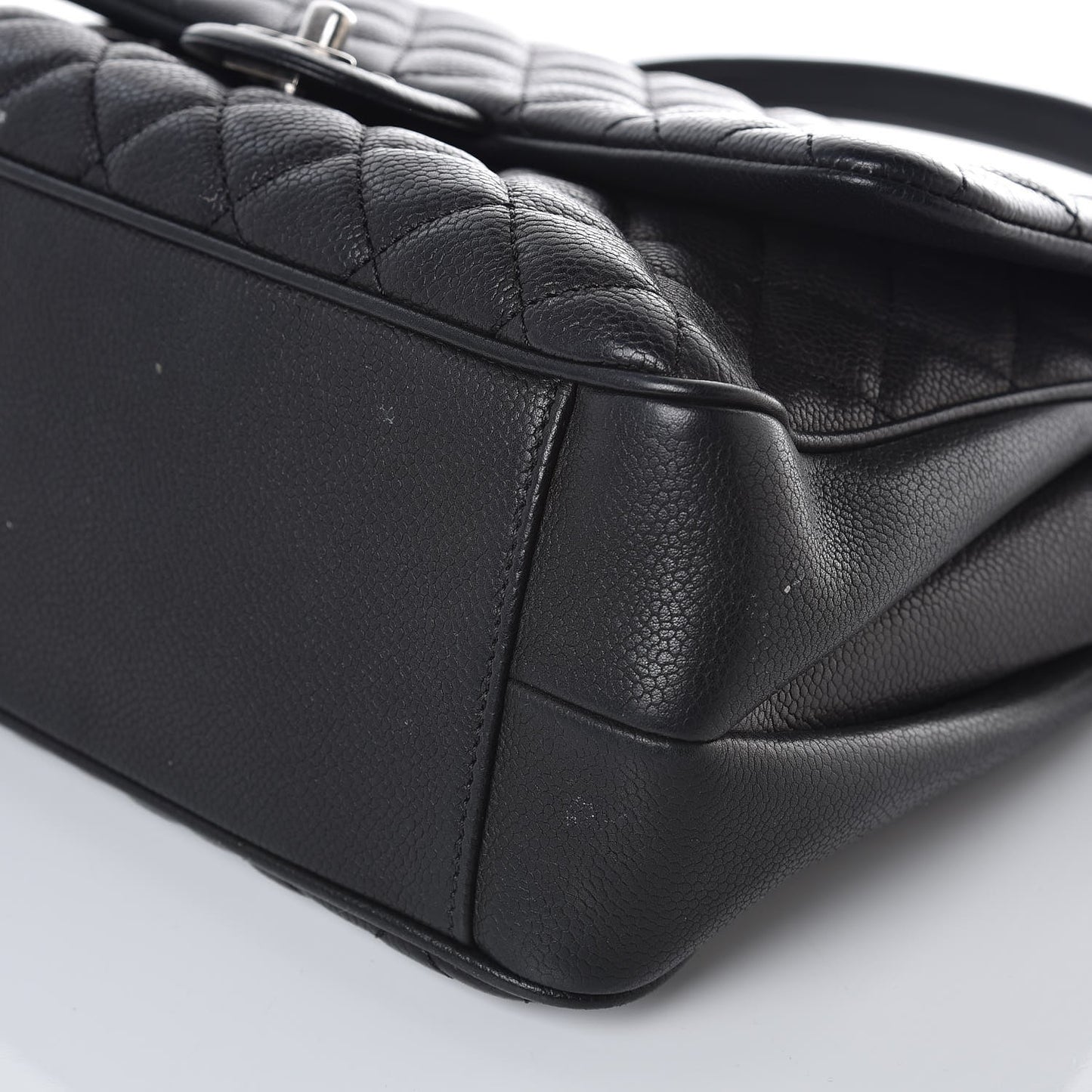 Caviar Quilted Medium Rock In Rome Single Flap Black