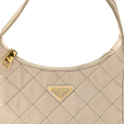 Prada Tessuto Nylon Stitched Shoulder Bag Pomice 8 of 13