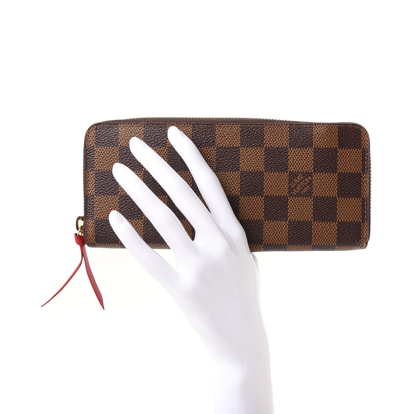 Damier Ebene Clemence Wallet Cherry