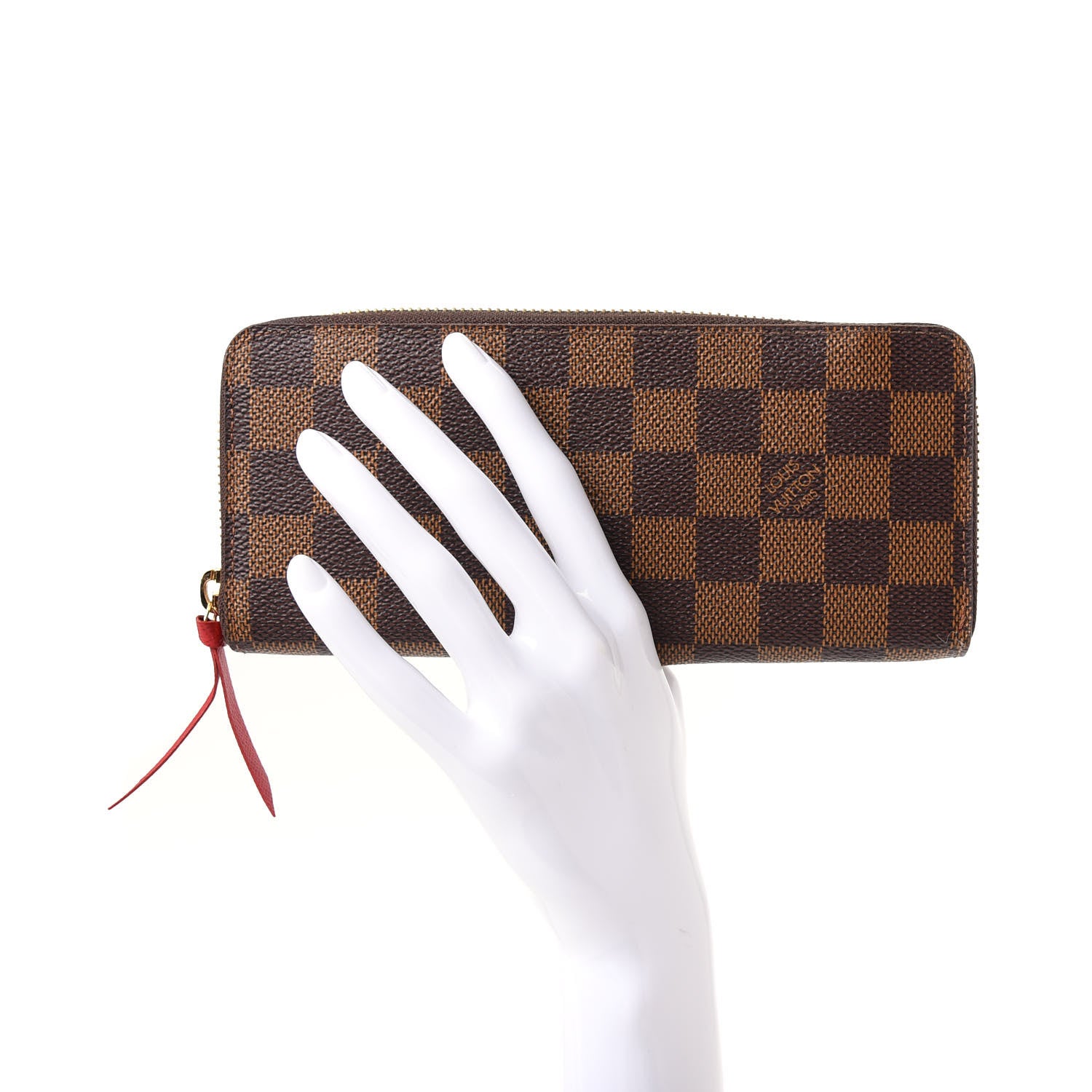Louis Vuitton Damier Ebene Clemence Wallet Cherry 2 of 6