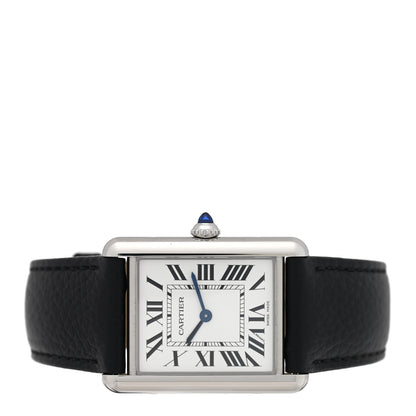 Cartier Stainless Steel Calfskin 25mm Must de Cartier Tank Quartz Watch 2 of 5
