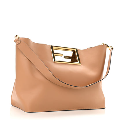 Fendi Vitello King Medium Fendi Way Tote Miele Scuro 3 of 9
