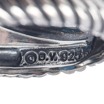David Yurman Sterling Silver Diamond Hampton Blue Topaz 11mm Albion Ring 49 5 5 of 5