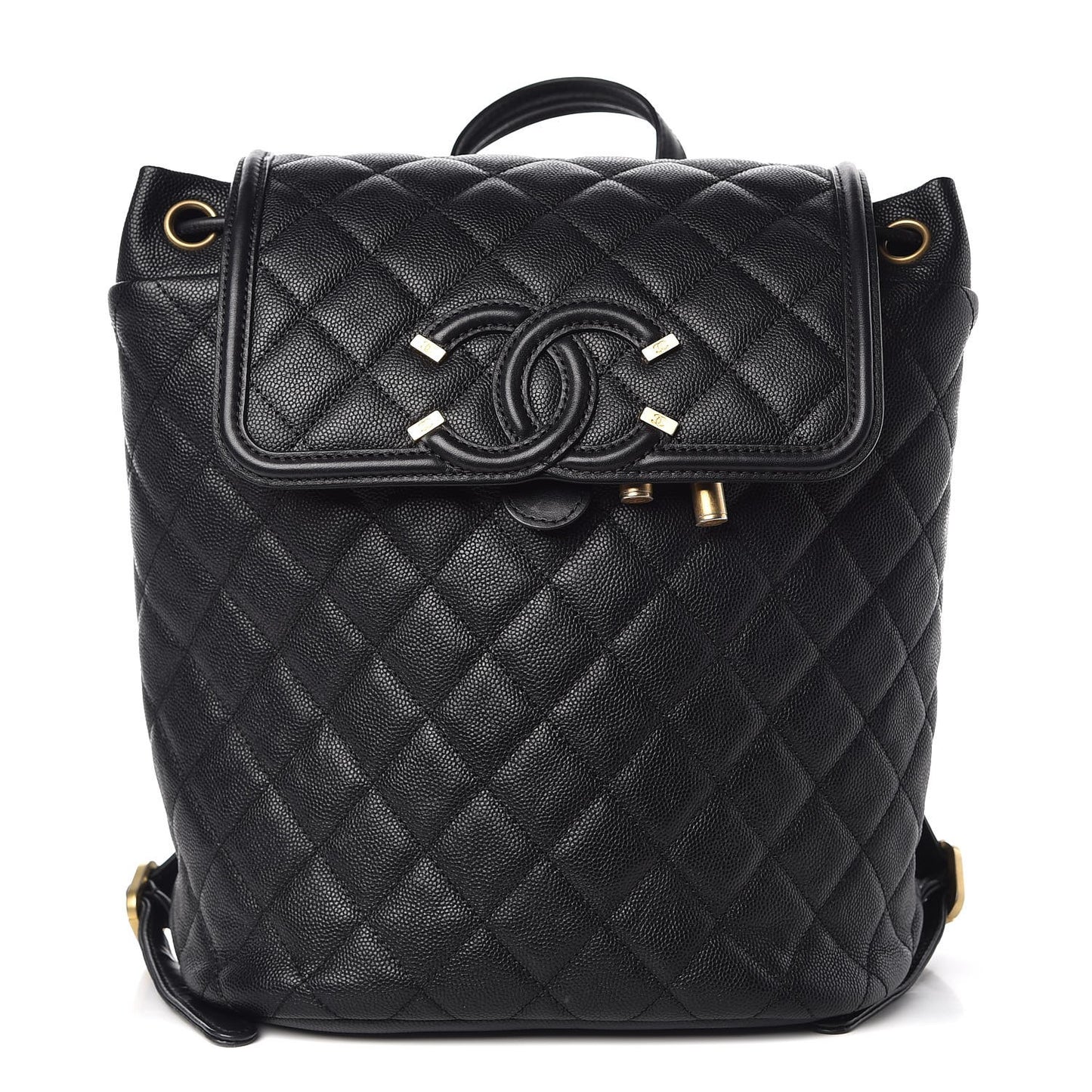 Caviar Quilted Filigree Backpack Black