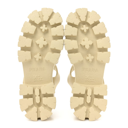 Prada Foam Rubber Metal Triangle Logo Monolith 55mm Cage Sandals 35 Quarzo 5 of 9