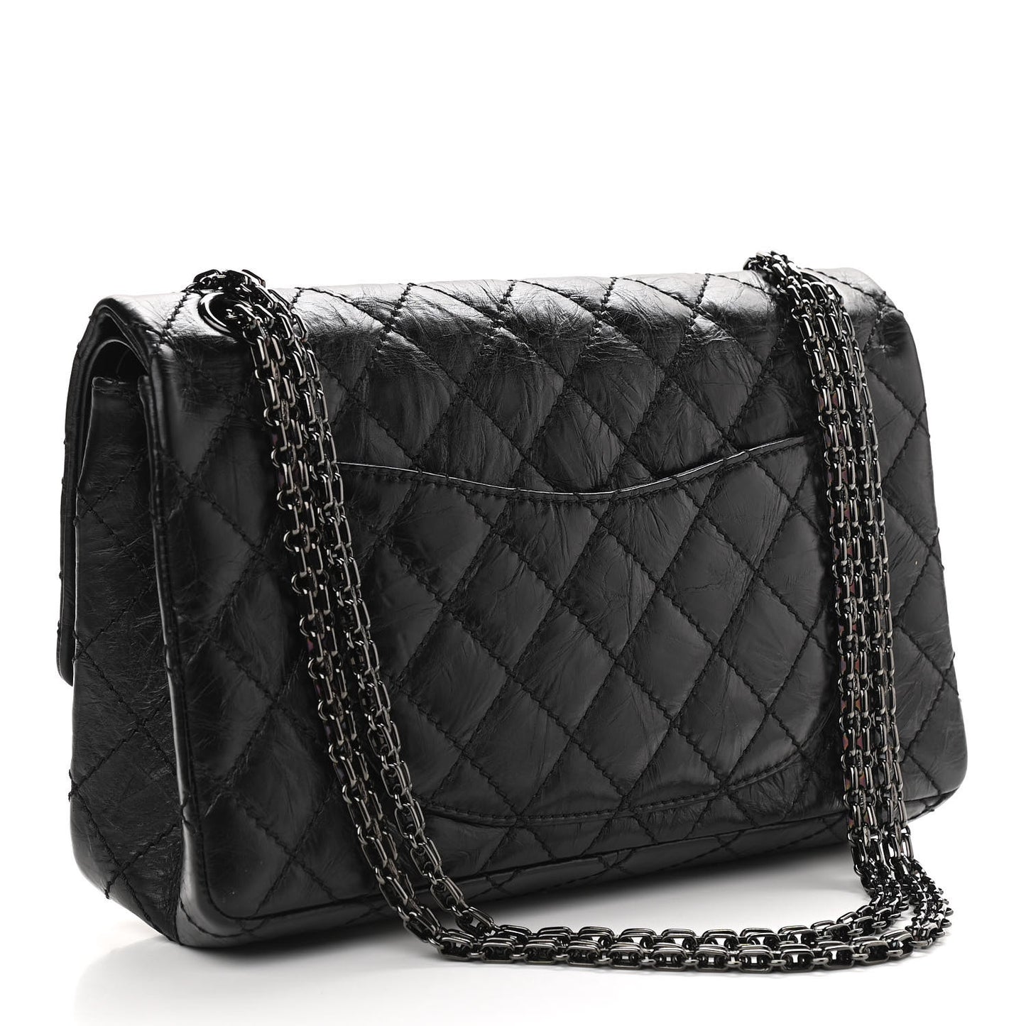 Aged Calfskin Quilted 2.55 Reissue 226 Flap So Black