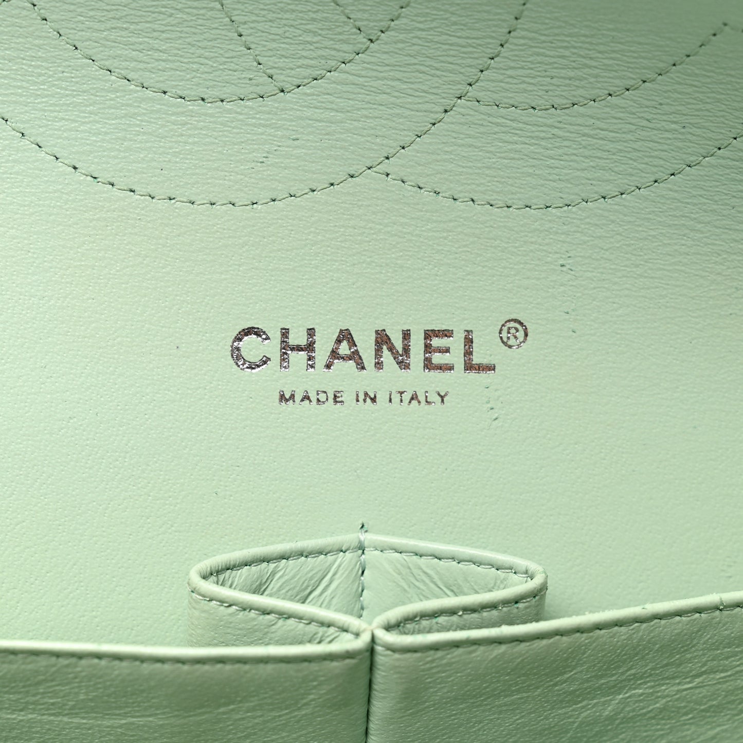 Patent Quilted Jumbo Double Flap Dark Green